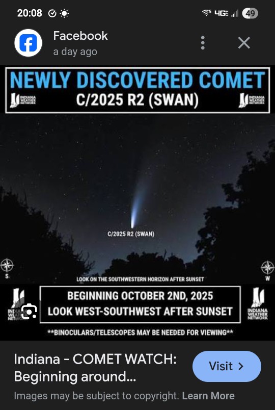 Watch the horizon for the comet