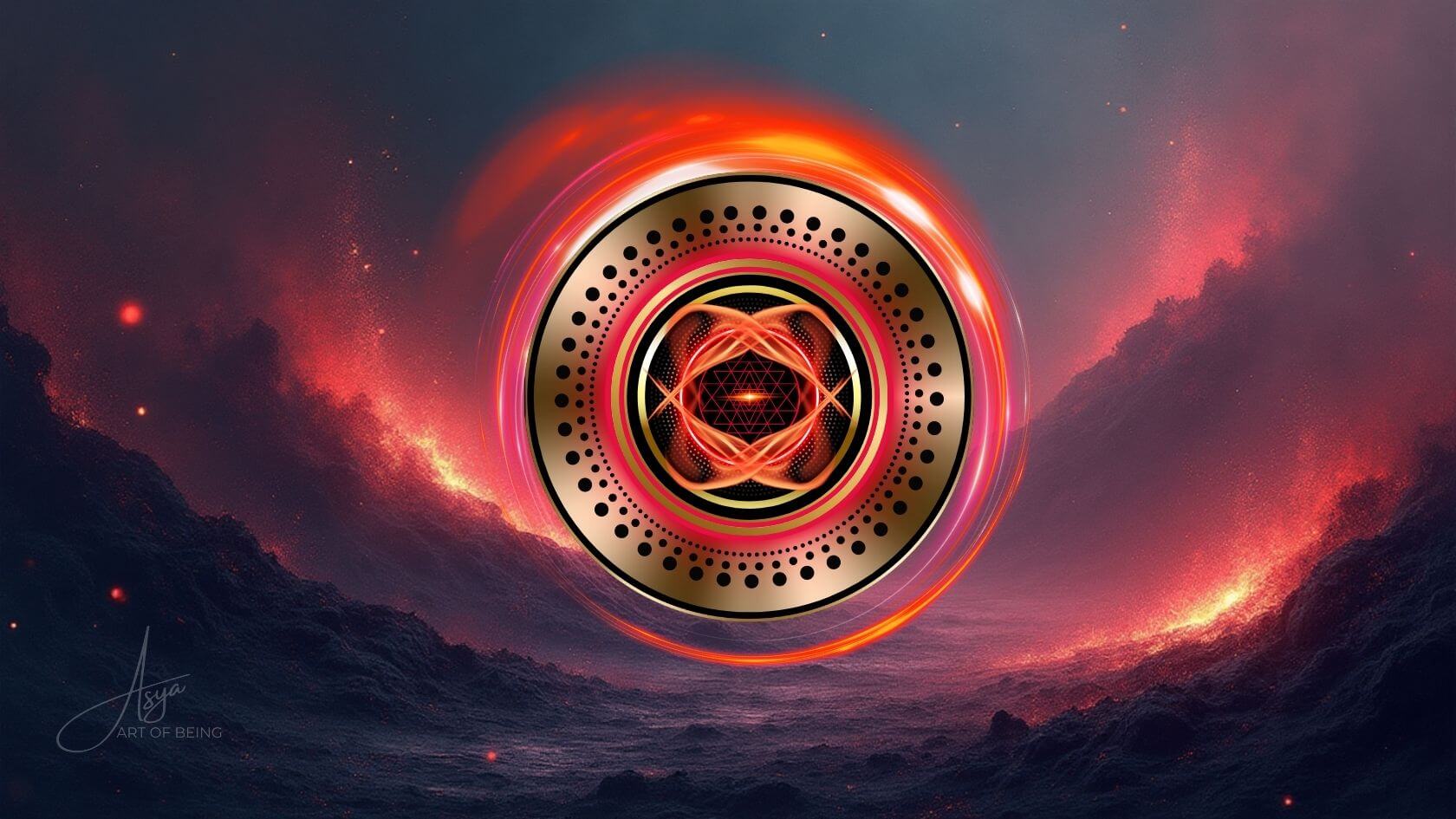 Earth centre, sacred geometry-mandala by Asya