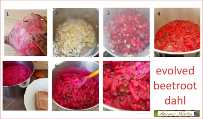 pictures of seven steps to make beetroot dish